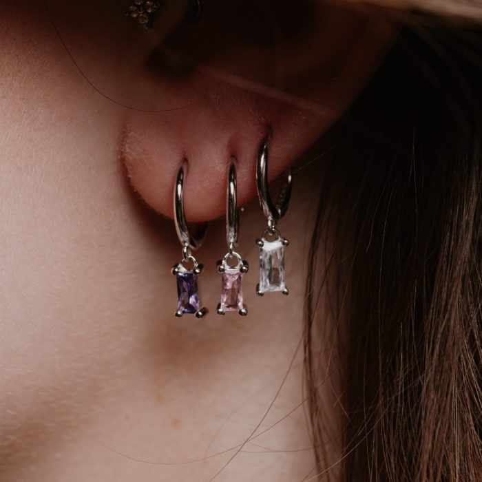 Orecchini Hoops Baguette Pastello - immagine 5