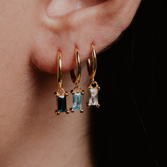 Orecchini Hoops Baguette Pastello - immagine 3